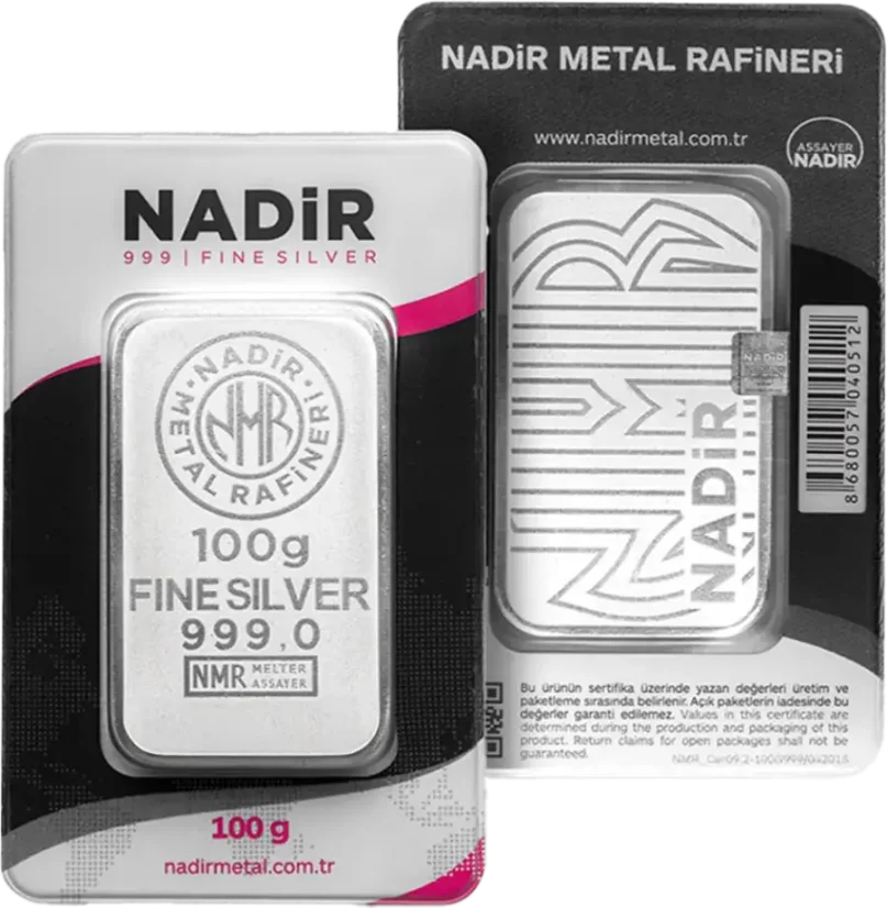 100g Nadir Metal Silver Bar