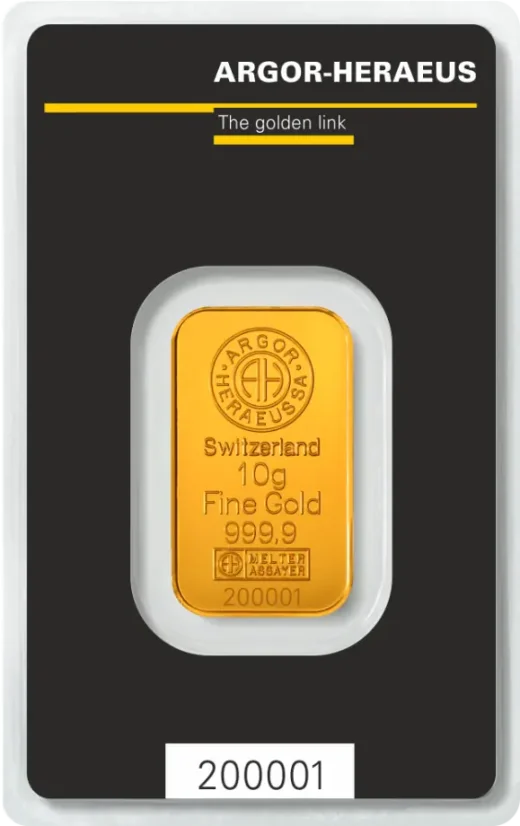 10g Goldbarren Argor-Heraeus Kinebar