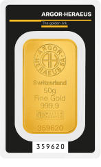 50 g Argor Heraeus, Gold Bar