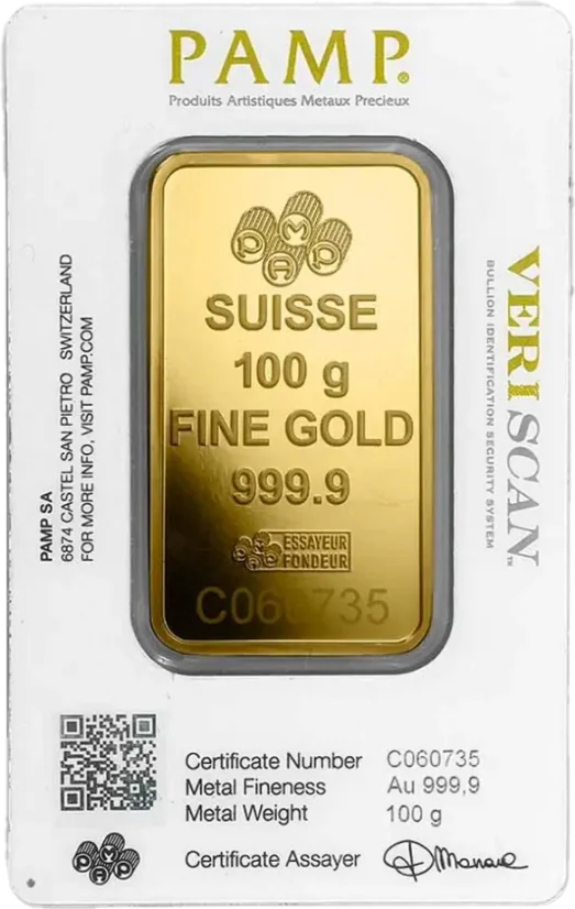 100 g Gold Bar | Pamp Fortuna