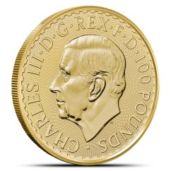 1 Oz Britannia 2026 Gold Coin obverse side with portrait of King Charles III 1 Oz Britannia 2026 Gold Coin obverse side with portrait of King Charles III