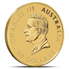 1/2 Oz Australian Kangaroo 2026 Gold Coin obverse side with portrait of King Charles III 1/2 Oz Australian Kangaroo 2026 Gold Coin obverse side with portrait of King Charles III