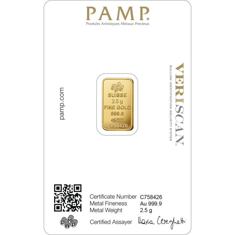 2,5 g investiční zlatý slitek | Pamp Fortuna