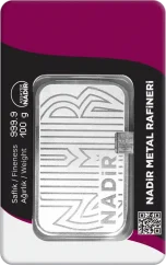100g Nadir Metal Silberbarren Rückseite