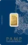 5g Goldbarren PAMP Fortuna Vorderseite mit Motiv der Göttin Fortuna in originaler CertiPAMP-Verpackung