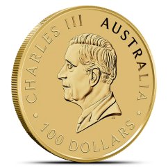 1 Oz Australian Kangaroo 2016 Gold Coin obverse side with portrait of Queen Elizabeth II 1 Oz Australian Kangaroo 2016 Gold Coin obverse side with portrait of Queen Elizabeth II