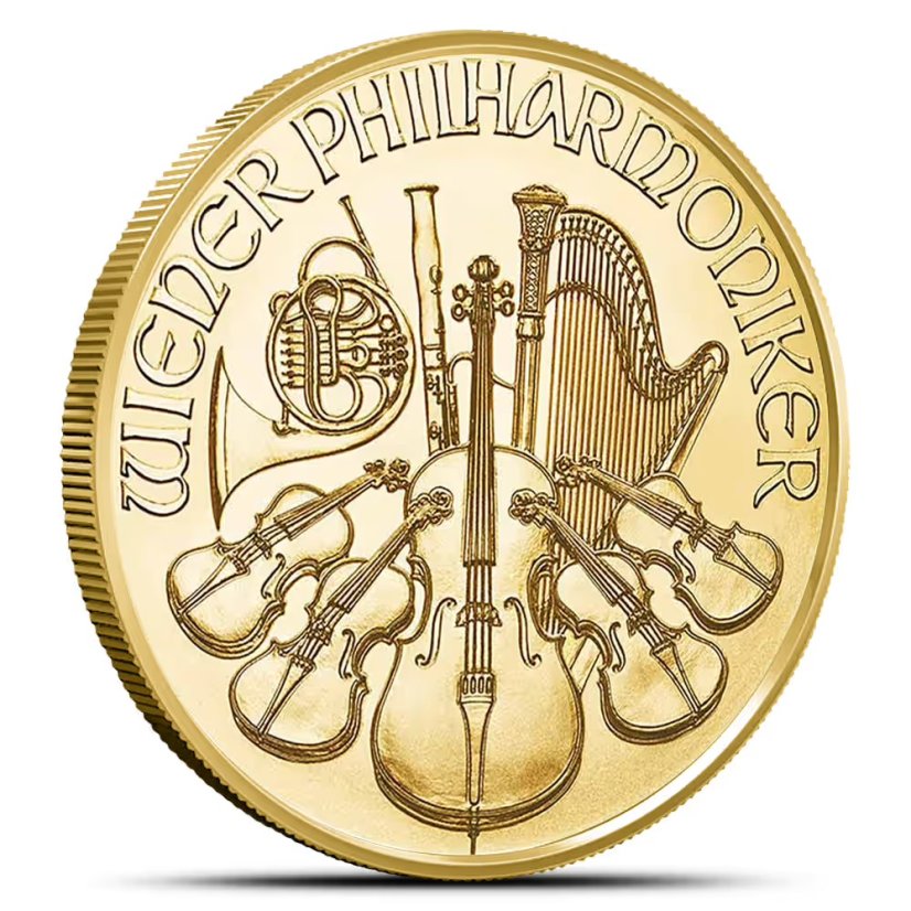 1/4 Oz Wiener Philharmoniker 2026 investiční zlatá mince zadní strana