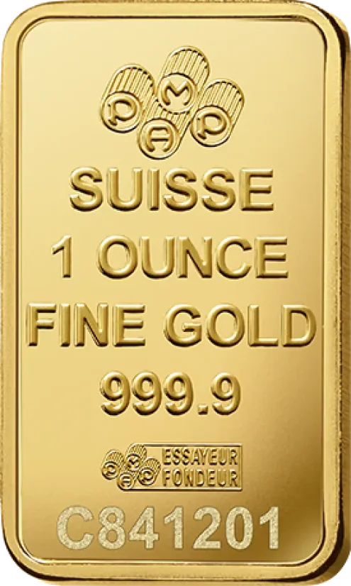 1 Oz Goldbarren PAMP Fortuna Detailansicht der Rückseite
