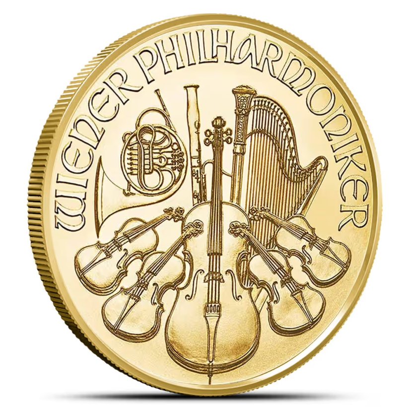 1/2 Oz Wiener Philharmoniker 2026 investiční zlatá mince zadní strana 