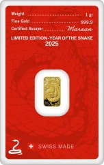 1 g Gold Bar | Argor-Heraeus | Year of the Snake