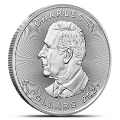 1 Oz Maple Leaf 2026 investiční stříbrná mince přední strana 