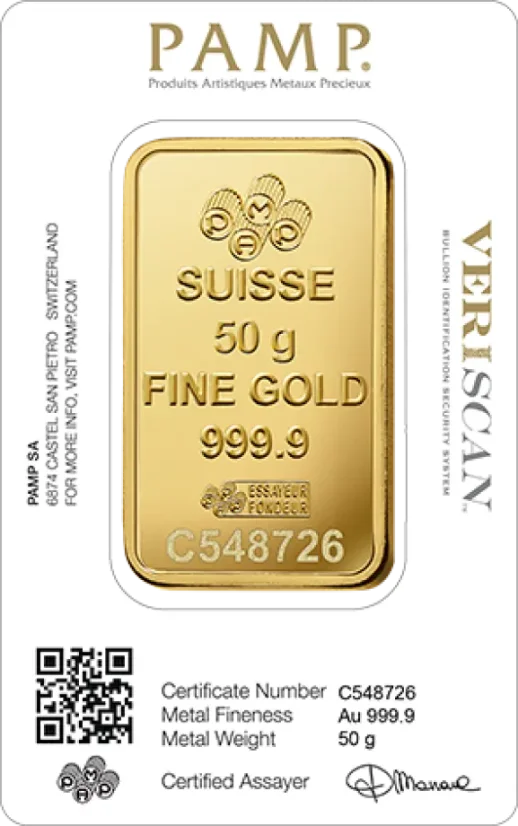 50 g Gold Bar | Pamp Fortuna