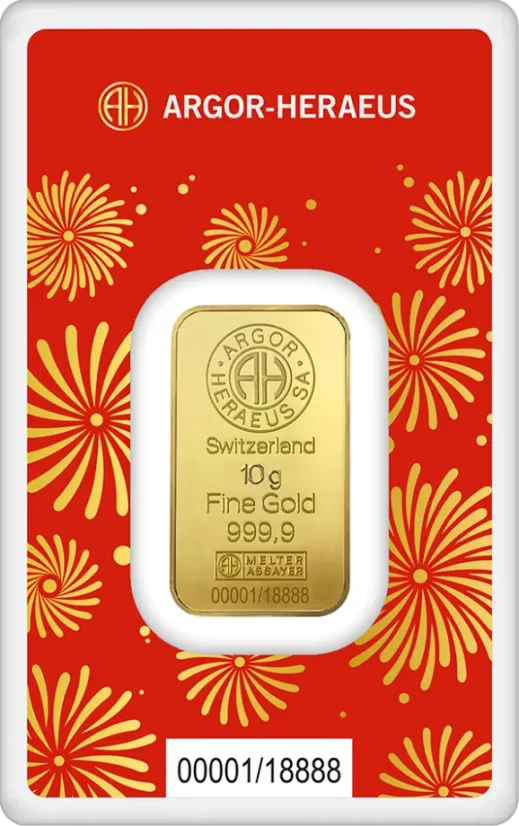 10 g investiční zlatý slitek | Argor Heraeus | Rok Hada