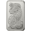 1 Oz PAMP Fortuna Silberbarren Detailansicht der Reinheit 999/1000 Ag, des Gewichts 1 Feinunze und des Fortuna-Motivs