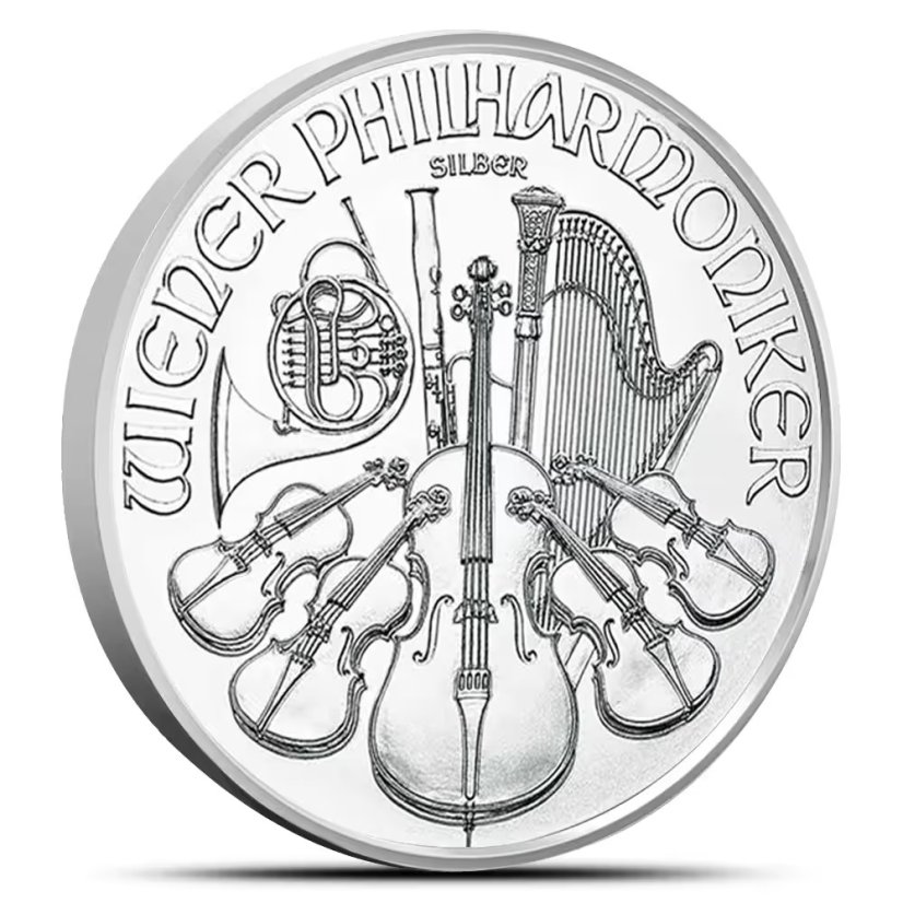 1 Oz Wiener Philharmoniker 2026 investiční stříbrná mince zadní strana