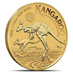1/10 Oz Australian Kangaroo 2026 Gold Coin reverse side with kangaroo design 1/10 Oz Australian Kangaroo 2026 Gold Coin reverse side with kangaroo design